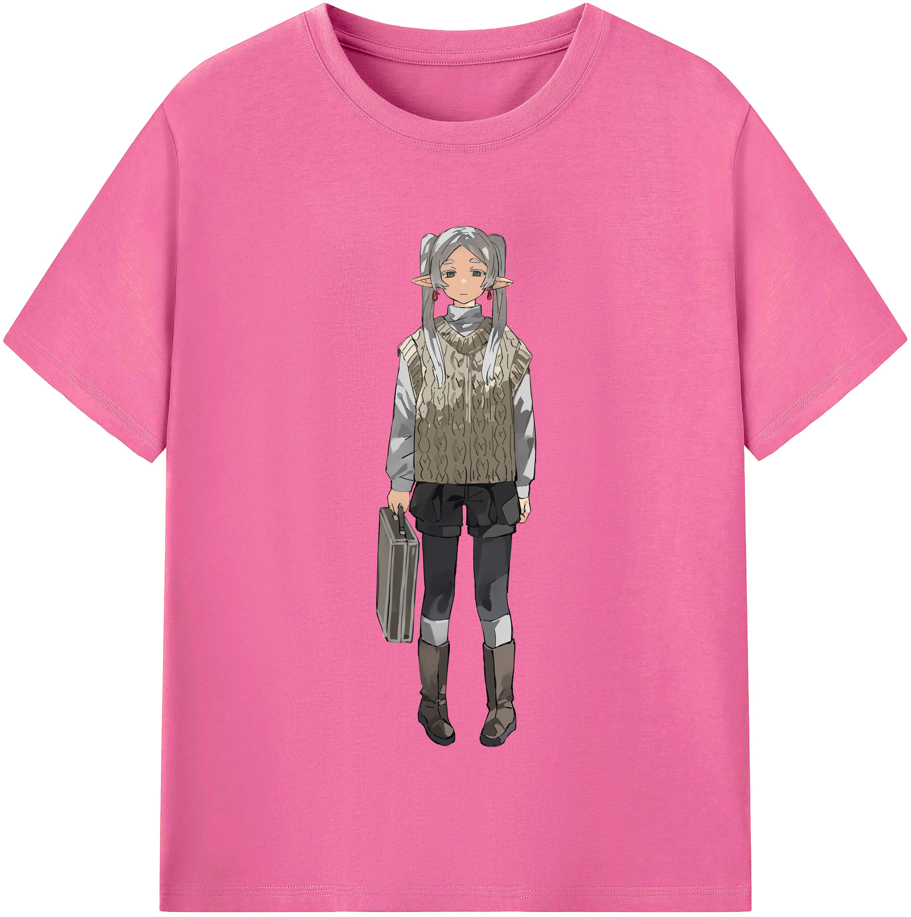 （画像用） 葬送のフリーレン Frieren レディースカジュアルプリントTシャツ（綿100％）